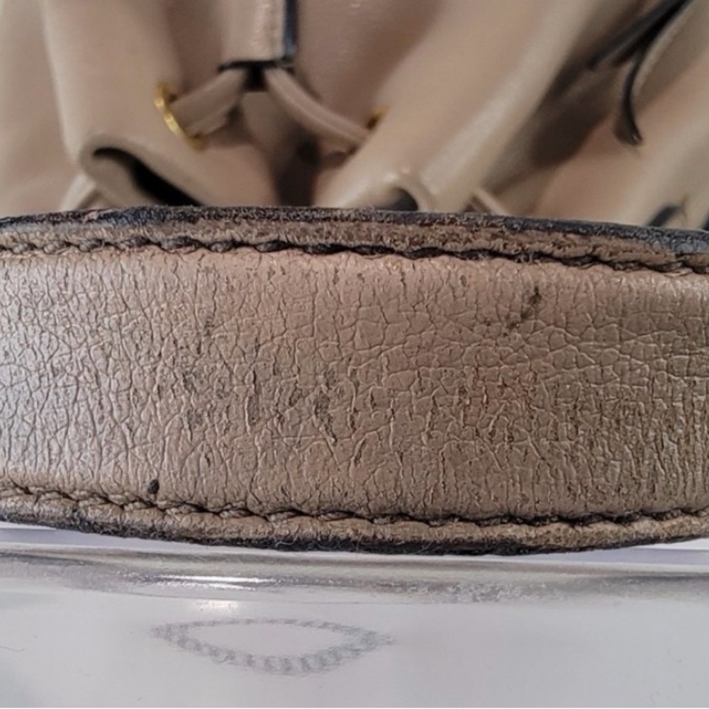 PRADA Duet beige Calfskin Embossed Bucket Bag - Picture 7 of 7